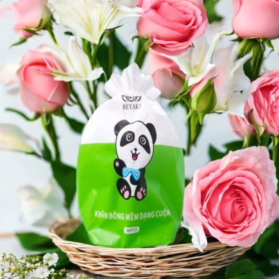 Khăn cuộn Cotton Beyaki Chăm Sóc Da Mặt Dùng 1 Lần 60 Tờ 20×20 cm