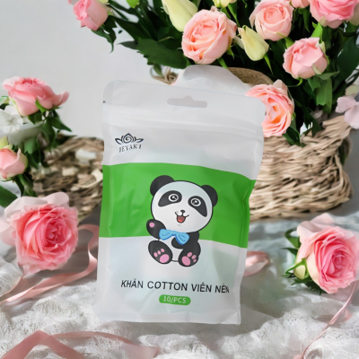 Khăn nén cotton 24x40cm Beyaki 10 viên tiện lợi
