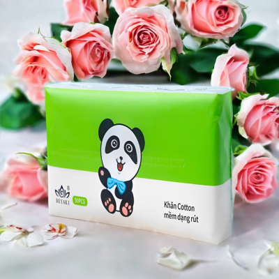 Khăn rút Cotton Beyaki Chăm Sóc Da Mẹ Và Bé 50 Tờ 20×20 cm