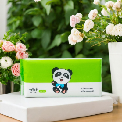 Khăn rút Cotton Beyaki Chăm Sóc Da Mẹ Và Bé 50 Tờ 20×20 cm