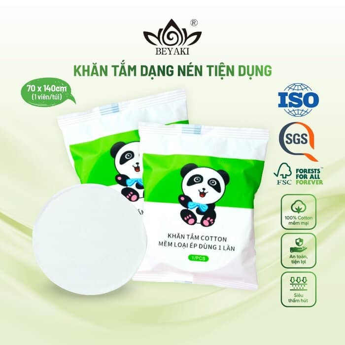 Khăn tắm nén cao cấp là một loại khăn được nén chặt thành kích thước nhỏ gọn, dễ dàng mang theo ( Nguồn ảnh: Internet )