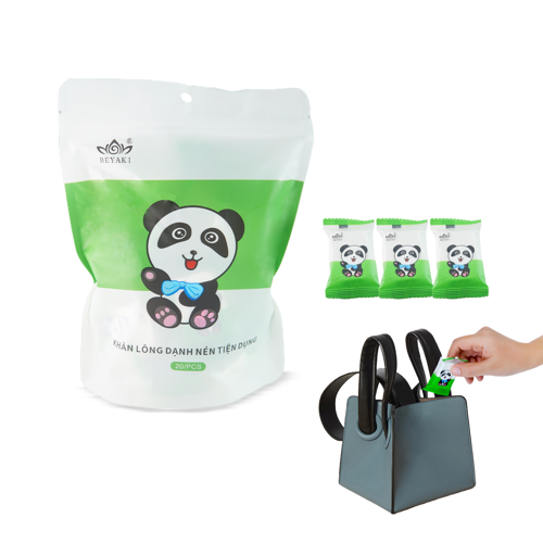 Khăn nén được thiết kế nhỏ gọn, giúp tiết kiệm không gian trong túi xách ( Nguồn ảnh: Internet ) 