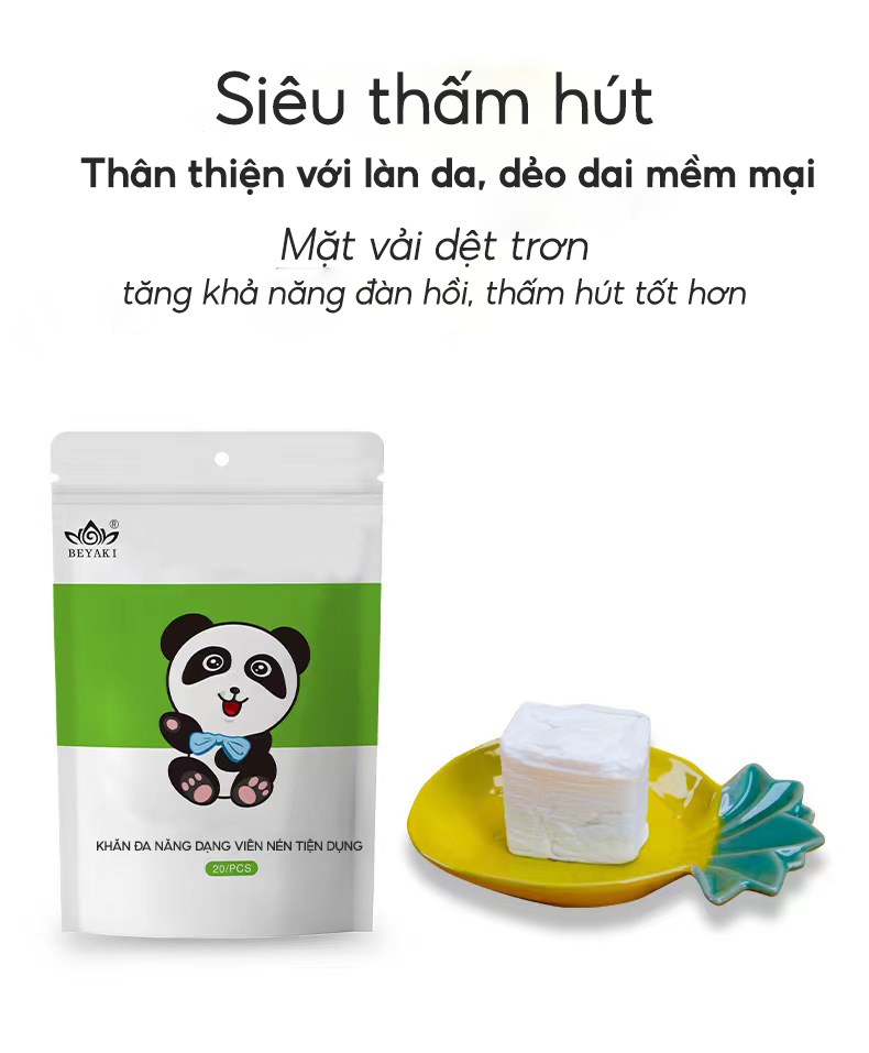 khăn nén cotton Beyaki còn có khả năng diệt khuẩn vượt trội, giúp da luôn sạch sẽ và tươi mới ( Nguồn ảnh: Internet )